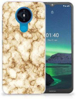 B2Ctelecom Leuk TPU Backcase Nokia 1.4 Doorzichtig Hoesje Marmer Goud