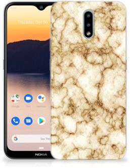 B2Ctelecom Leuk TPU Backcase Nokia 2.3 Doorzichtig Hoesje Marmer Goud