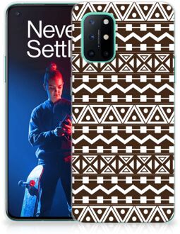 B2Ctelecom Leuk TPU Backcase OnePlus 8T Telefoon Hoesje Aztec Brown