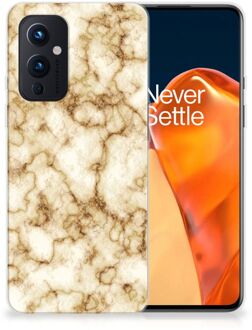 B2Ctelecom Leuk TPU Backcase OnePlus 9 Doorzichtig Hoesje Marmer Goud