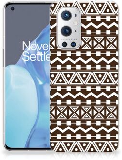 B2Ctelecom Leuk TPU Backcase OnePlus 9 Pro Telefoon Hoesje Aztec Brown