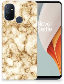 B2Ctelecom Leuk TPU Backcase OnePlus Nord N100 Doorzichtig Hoesje Marmer Goud