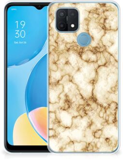 B2Ctelecom Leuk TPU Backcase OPPO A15 Doorzichtig Hoesje Marmer Goud