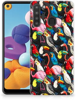 B2Ctelecom Leuk TPU Backcase Samsung Galaxy A21 Telefoon Hoesje Birds