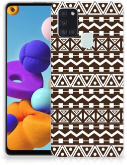 B2Ctelecom Leuk TPU Backcase Samsung Galaxy A21s Telefoon Hoesje Aztec Brown