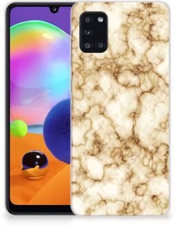 B2Ctelecom Leuk TPU Backcase Samsung Galaxy A31 Doorzichtig Hoesje Marmer Goud