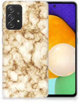 B2Ctelecom Leuk TPU Backcase Samsung Galaxy A52 (5G/4G) Doorzichtig Hoesje Marmer Goud