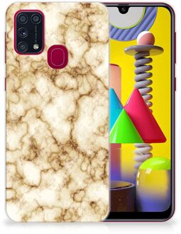 B2Ctelecom Leuk TPU Backcase Samsung Galaxy M31 Doorzichtig Hoesje Marmer Goud