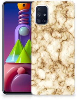 B2Ctelecom Leuk TPU Backcase Samsung Galaxy M51 Doorzichtig Hoesje Marmer Goud