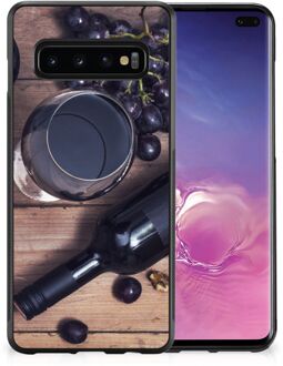 B2Ctelecom Leuk TPU Backcase Samsung Galaxy S10+ Telefoonhoesje met Zwarte rand Wijn