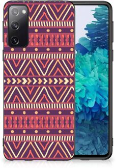 B2Ctelecom Leuk TPU Backcase Samsung Galaxy S20 Telefoonhoesje met Zwarte rand Aztec Purple