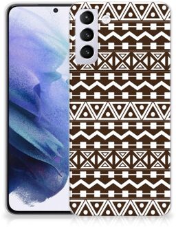 B2Ctelecom Leuk TPU Backcase Samsung Galaxy S21 Plus Telefoon Hoesje Aztec Brown