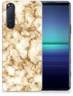 B2Ctelecom Leuk TPU Backcase Sony Xperia 5II Doorzichtig Hoesje Marmer Goud