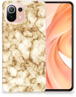 B2Ctelecom Leuk TPU Backcase Xiaomi Mi 11 Lite Doorzichtig Hoesje Marmer Goud