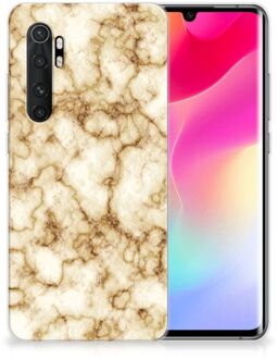 B2Ctelecom Leuk TPU Backcase Xiaomi Mi Note 10 Lite Doorzichtig Hoesje Marmer Goud