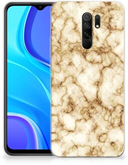 B2Ctelecom Leuk TPU Backcase Xiaomi Redmi 9 Doorzichtig Hoesje Marmer Goud