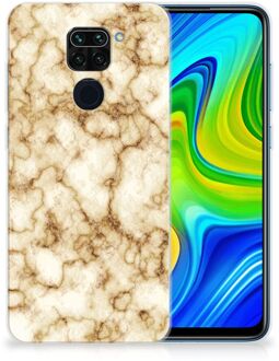 B2Ctelecom Leuk TPU Backcase Xiaomi Redmi Note9 Doorzichtig Hoesje Marmer Goud