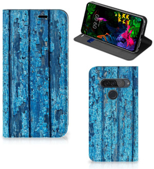 B2Ctelecom LG G8s Thinq Book Wallet Case Blauw Wood