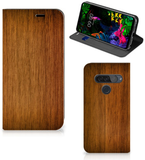 B2Ctelecom LG G8s Thinq Book Wallet Case Donker Hout