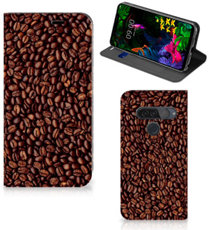 B2Ctelecom LG G8s Thinq Flip Style Cover Koffiebonen