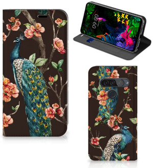 B2Ctelecom LG G8s Thinq Hoesje maken Pauw met Bloemen