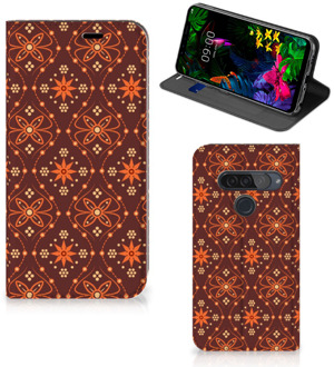 B2Ctelecom LG G8s Thinq Hoesje met Magneet Batik Brown