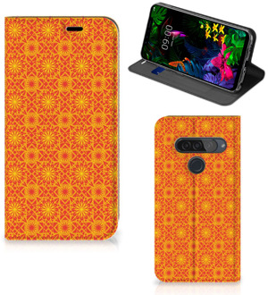 B2Ctelecom LG G8s Thinq Hoesje met Magneet Batik Orange