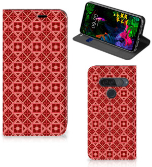 B2Ctelecom LG G8s Thinq Hoesje met Magneet Batik Red