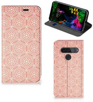 B2Ctelecom LG G8s Thinq Hoesje met Magneet Pattern Orange