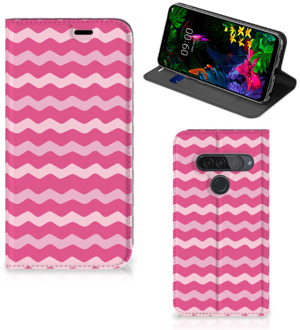 B2Ctelecom LG G8s Thinq Hoesje met Magneet Waves Pink