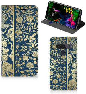 B2Ctelecom LG G8s Thinq Smart Cover Golden Flowers