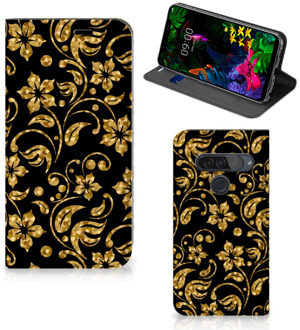 B2Ctelecom LG G8s Thinq Smart Cover Gouden Bloemen