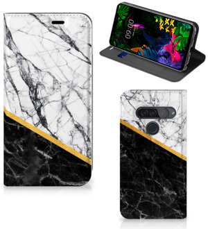 B2Ctelecom LG G8s Thinq Standcase Marble White Black