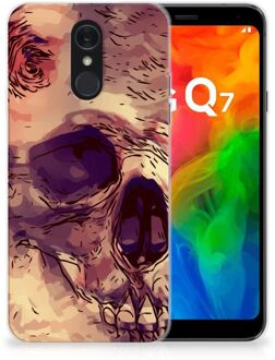 B2Ctelecom LG Q7 Silicone Back Case Skullhead