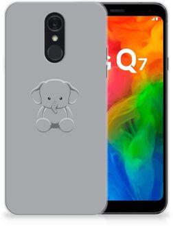 B2Ctelecom LG Q7 Telefoonhoesje met Naam Grijs Baby Olifant