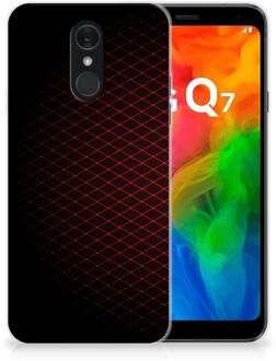 B2Ctelecom LG Q7 TPU bumper Geruit Rood