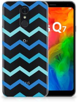 B2Ctelecom LG Q7 TPU bumper Zigzag Blauw