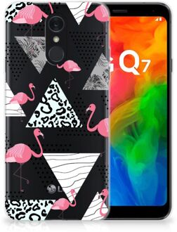 B2Ctelecom LG Q7 TPU Hoesje Flamingo Triangle