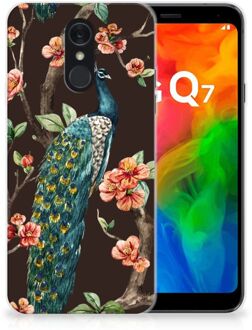 B2Ctelecom LG Q7 TPU Hoesje Pauw met Bloemen