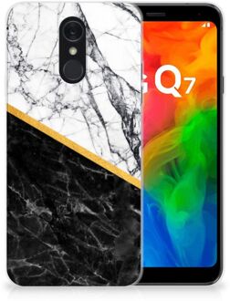 B2Ctelecom LG Q7 TPU Siliconen Hoesje Marble White Black