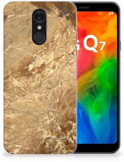 B2Ctelecom LG Q7 TPU Siliconen Hoesje Marmer Beige