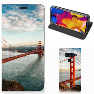 B2Ctelecom LG V40 Thinq Book Cover Golden Gate Bridge