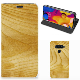 B2Ctelecom LG V40 Thinq Book Wallet Case Licht Hout