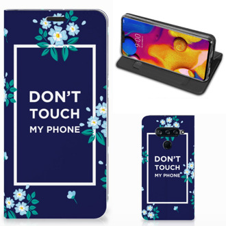 B2Ctelecom LG V40 Thinq Design Case Flowers Blue DTMP