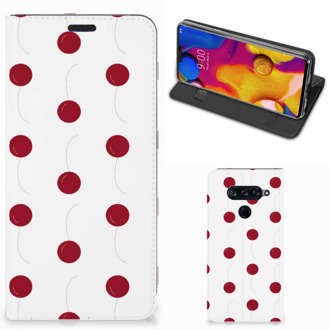 B2Ctelecom LG V40 Thinq Flip Style Cover Cherries