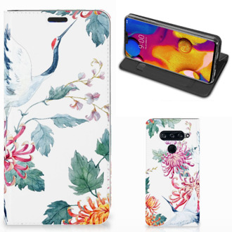 B2Ctelecom LG V40 Thinq Hoesje maken Bird Flowers