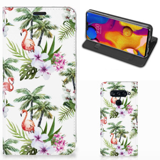 B2Ctelecom LG V40 Thinq Hoesje maken Flamingo Palms