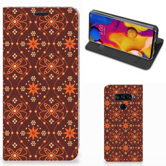 B2Ctelecom LG V40 Thinq Hoesje met Magneet Batik Brown