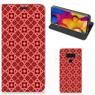 B2Ctelecom LG V40 Thinq Hoesje met Magneet Batik Red