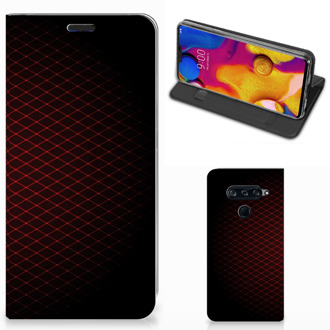 B2Ctelecom LG V40 Thinq Hoesje met Magneet Geruit Rood